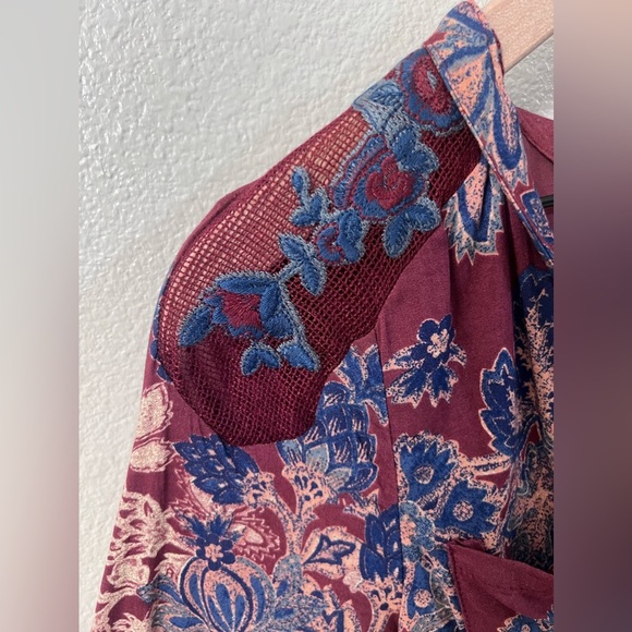 Free People Miranda Printed Midi Dress Size 4 - Picture 8 of 12